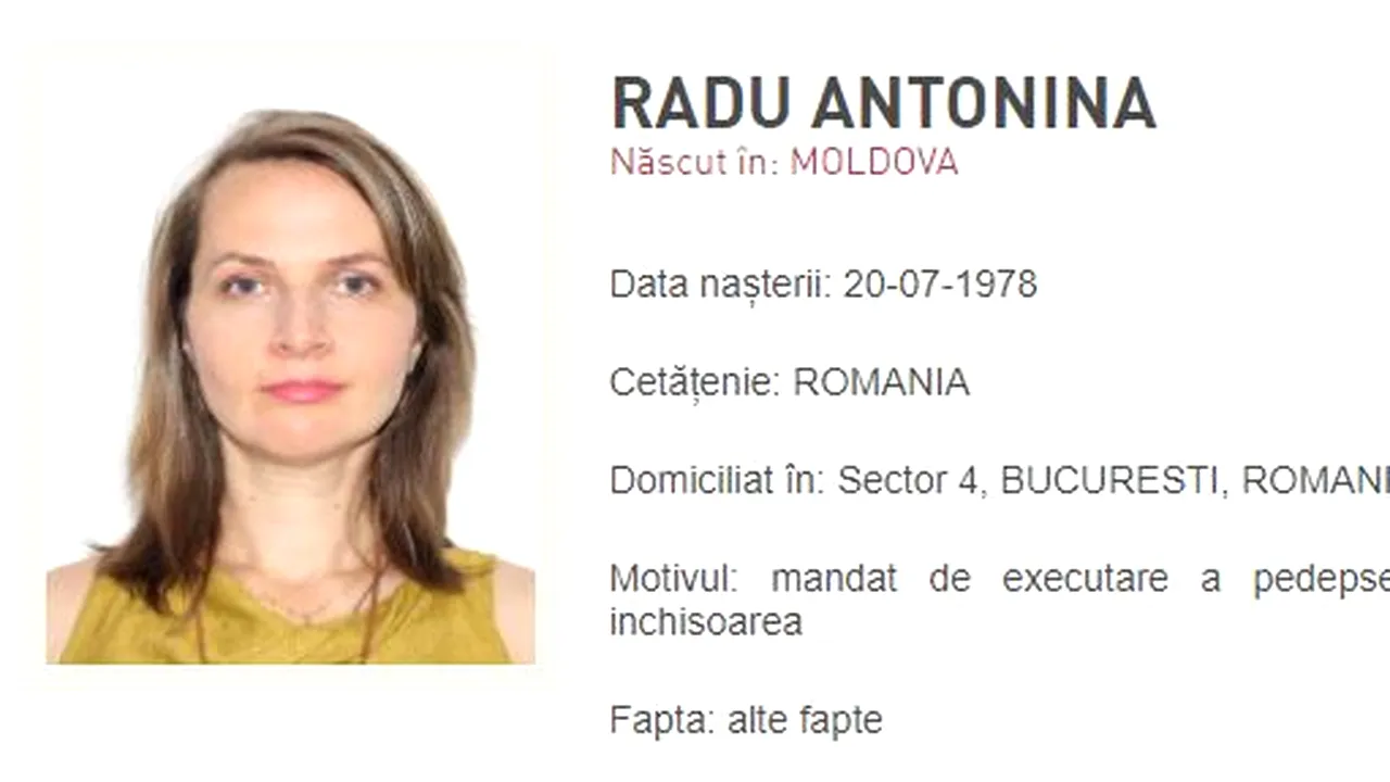 UPDATE. Antonina Radu, unul dintre pompierii condamnați în dosarul Colectiv, dată în urmărire. Femeia a fost găsită în Republica Moldova