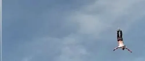 Clipe de coșmar într-un parc de distracții. Un bărbat a căzut de la 100 de metri, după ce coarda de bungee jumping i s-a rupt - VIDEO