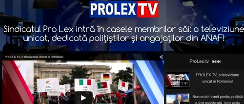 Sindicatul ProLex intră pe piața media cu un post de televiziune online, interactiv și dedicat