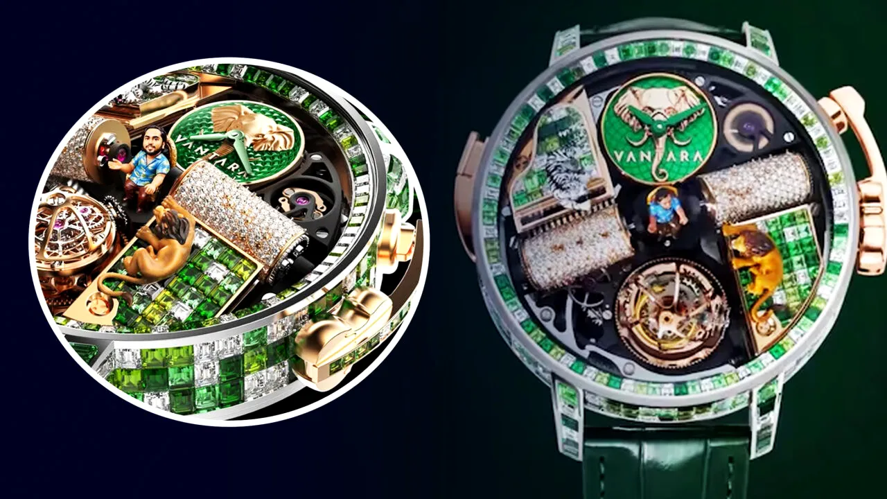 Imagini cu fabulosul ceas de 1,5 milioane de dolari. Are statuia unui miliardar indian