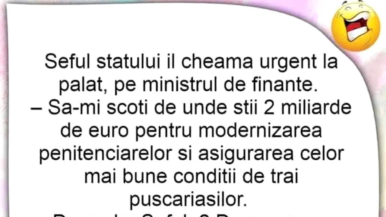 Bancul de marți | Președintele îl cheamă urgent pe ministrul de Finanțe