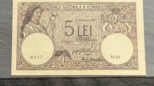 Suma e uriașă! Câți bani oferă colecționarii pe această bancnotă de 5 lei din 1917