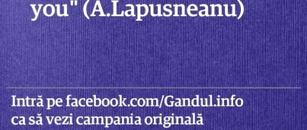 Facebook a șters aplicația Gândul prin care cititorii își scriau propriile afișe în campania Why don''t you come over?. Aplicația va fi implementată pe gandul.info. GALERIE FOTO