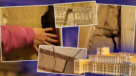 Imaginile zilei cu crăpăturile uriașe din zidurile Casei Poporului. Există pericol de prăbușire? Specialiștii consultați de Gândul dau verdictul