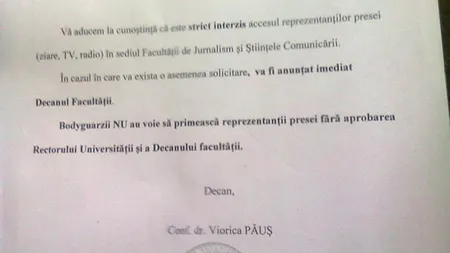 Jurnaliștii au „strict interzis