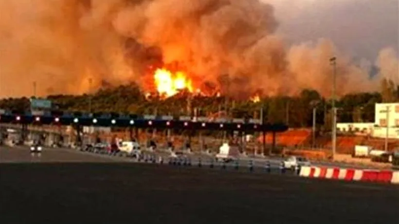 Incendiu important de vegetație în apropiere de Atena. O tabără militară greacă este pusă în pericol