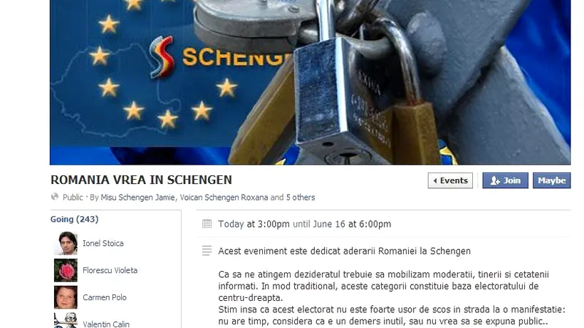 Protest organizat pe Facebook în fața Ministerului de Justiție pentru aderarea României la Schengen
