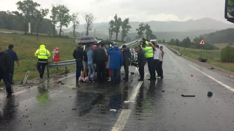 Grav accident în Brașov: un microbuz cu șase pasageri la bord s-a izbit de un parapet