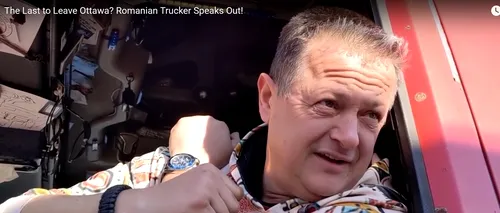 VIDEO | Un șofer de origine română, „sufletul” protestelor camionagiilor din Ottawa: „Voi pleca ultimul de-aici!”