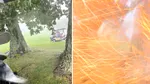 Momentul în care un bărbat este lovit de fulger pe un teren de golf din SUA: „Mi-am pierdut auzul și orice senzație în corp”
