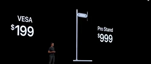 VIDEO: Momentul când sala „împietrește la lansarea oficială a suportului de monitor Apple care costă 1.000 de dolari