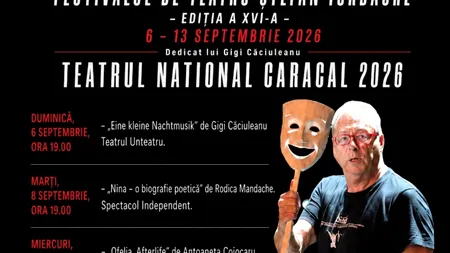 Festivalul de Teatru Caracal 2026 - ediția a XVI-a, dedicată lui Gigi Căciuleanu, omul dans
