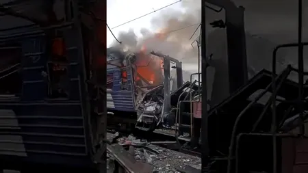 Zeci de răniți după ce Rusia a LOVIT un tren aflat într-o gară din regiunea ucraineană Sumî. Zelenski: „Nu aveau cum să nu știe că loveau civili”