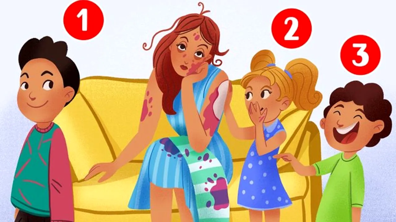 Test de inteligență | Care dintre cei 3 copii e vinovat pentru mizeria de acasă?