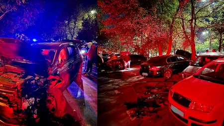 O șoferiță a ACCIDENTAT 13 mașini pe Şoseaua Mihai Bravu din Capitală. Femeia vorbea la telefon și i s-a făcut rău