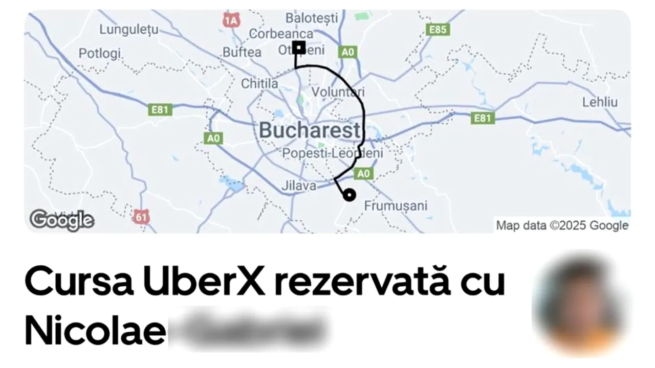 Câți bani a plătit un client Uber pentru o cursă de 32 de minute, din Aeroportul Otopeni până în Berceni. La final, s-a lăsat cu scandal