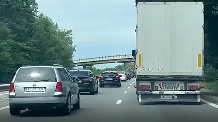 VIDEO | Trafic îngreunat pe Autostrada București – Pitești din cauza tăierilor de copaci. Arborii reprezentau un pericol pentru siguranța traficului