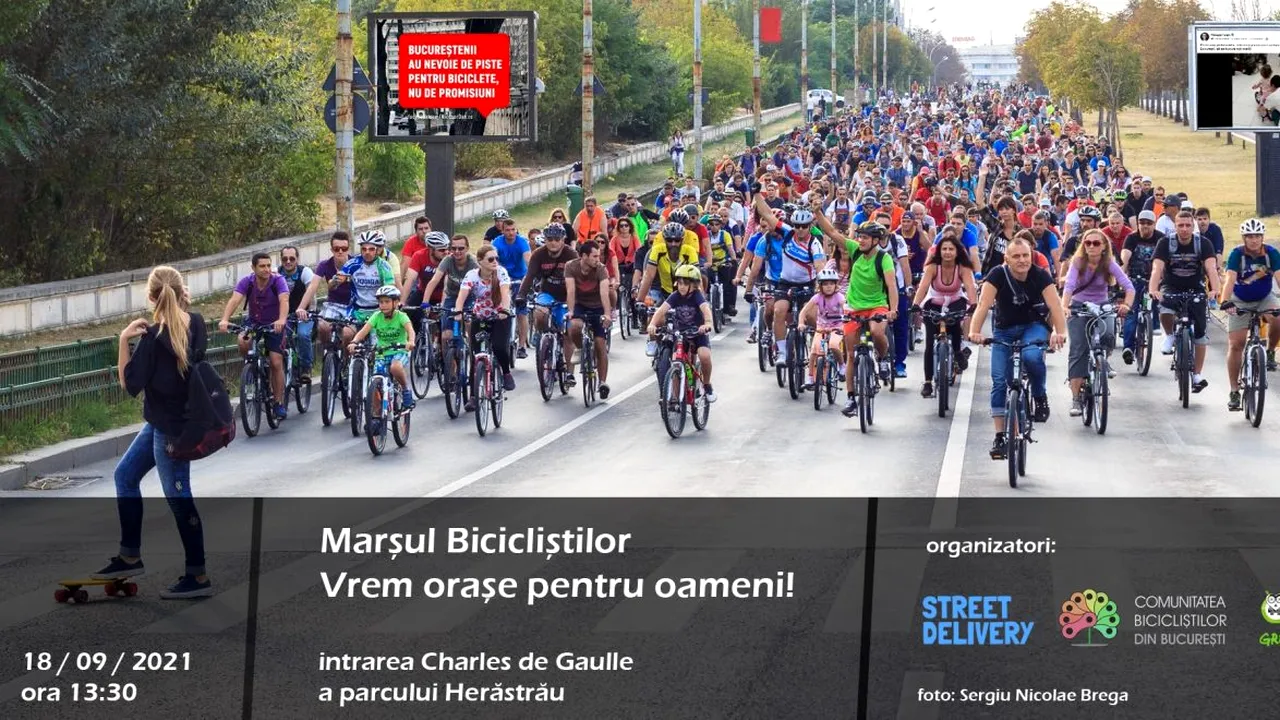 Biciliștii protestează în Capitală, printr-un marș de două ore, cu posibie restricții de trafic. Care este traseul