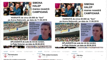 Organizații PSD, despre Simona Halep: Huiduită pe Arena Națională, aplaudată la mitingul PSD