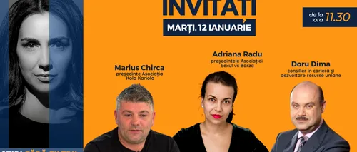 GÂNDUL LIVE. Marius Chirca, președintele Asociației Kola Kariola, se află printre invitații Emmei Zeicescu la ediția de marți, 12 ianuarie 2021, de la ora 11.30