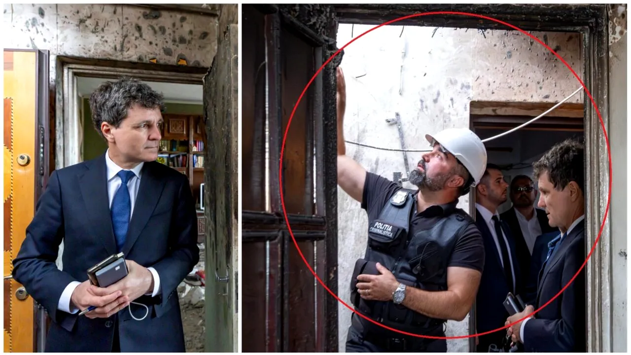 Imagini cu vizita lui Nicușor Dan la blocul din Galați, afectat de explozia dronei. Gestul bizar al președintelui la locul incidentului
