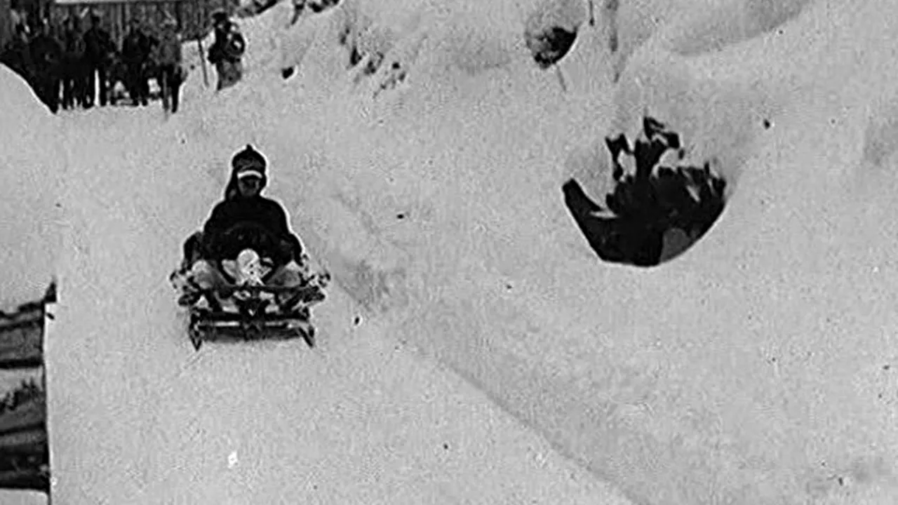 Una din cele mai vechi înregistrări cu sporturi de iarnă în România. Am fost campioni mondiali la bob în 1933