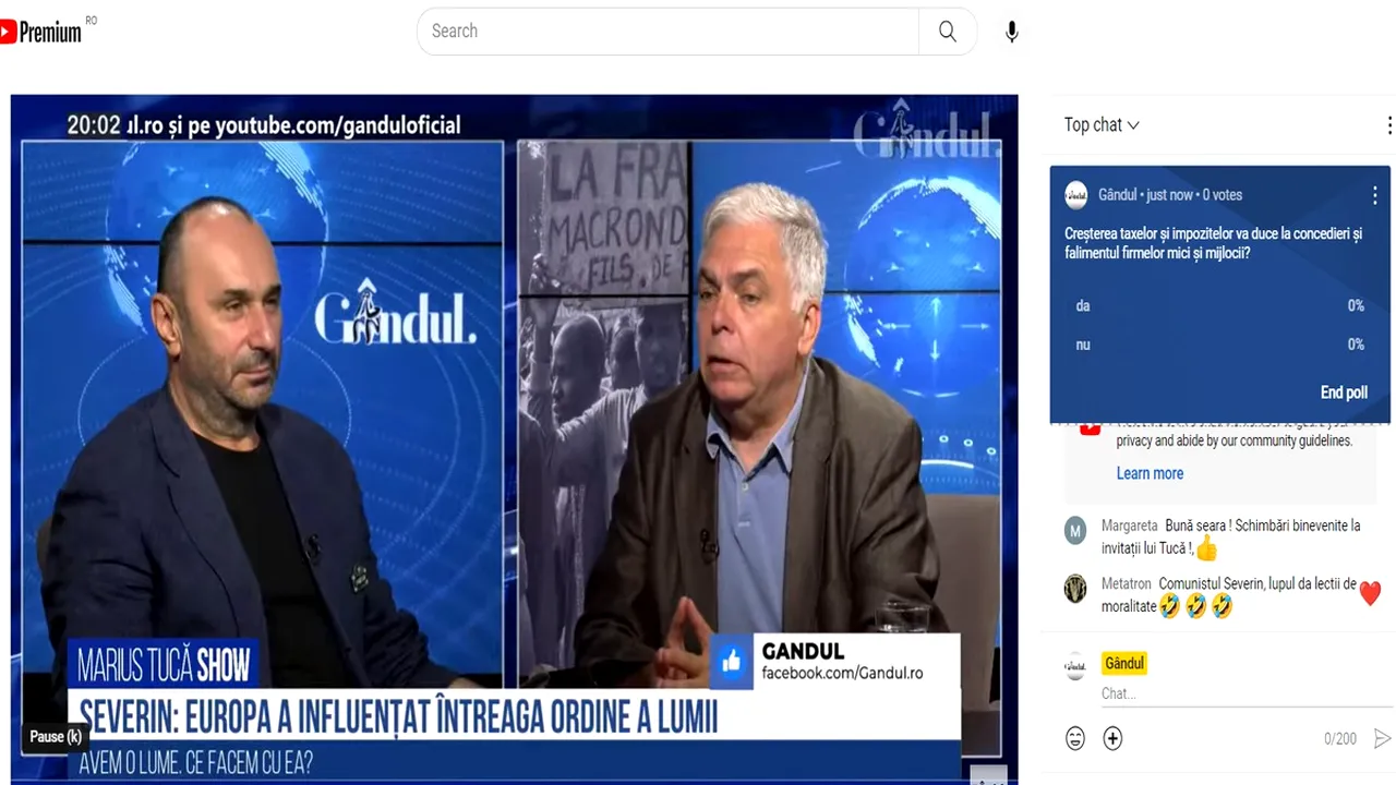 POLL Marius Tucă Show: Creșterea taxelor și impozitelor va duce la concedieri și falimentul firmelor mici și mijlocii?