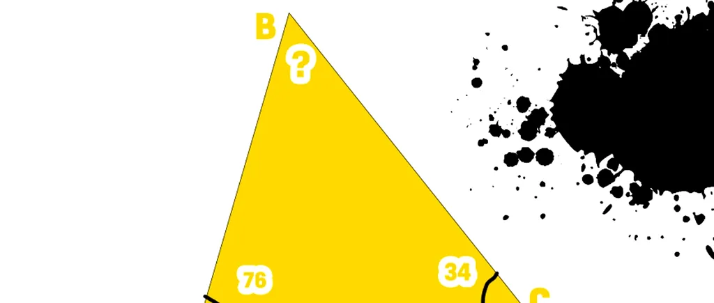 Test de trigonometrie | Câte grade are unghiul B, dacă A=76 și C=34?