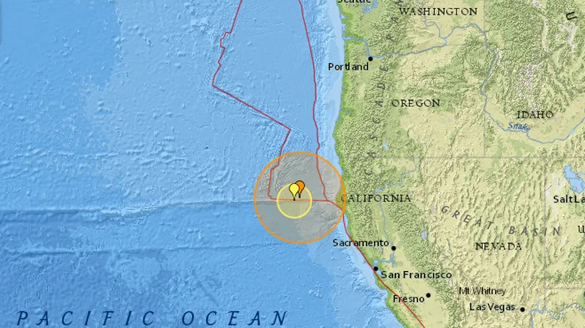 Cutremur de 6,5 grade, în largul coastelor Californiei. Nu a fost anunțată alertî de tsunami
