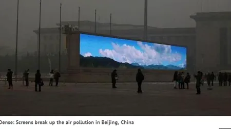 Imagini cu răsăritul și apusul, difuzate pe monitoare uriașe în China din cauza smogului