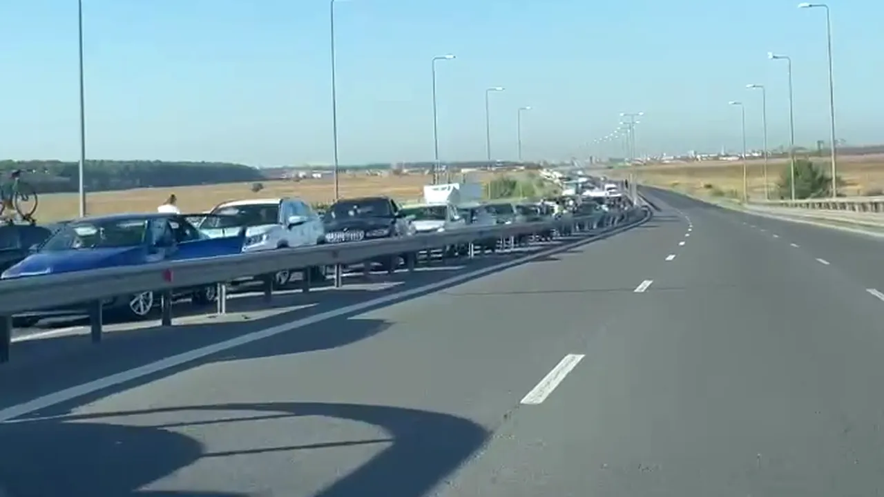 Accident pe A3, la Gruiu. Traficul spre Capitală, îngreunat