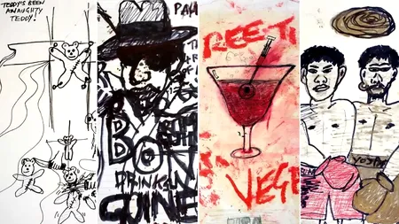 Shane MacGowan, muzician și poet, la prima sa expoziție în Londra. Lucrările lui, cumpărate de celebrități