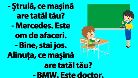 BANCUL nopții | La școală: „Bulă, ce mașină are tatăl tău?”