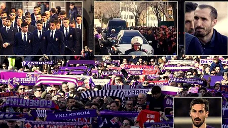 Davide Astori, condus pe ultimul drum de mii de fani. Buffon, în lacrimi, Batistuta, mesaj tulburător. VIDEO EMOȚIONANT