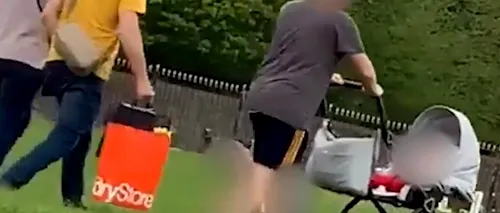 Un cuplu a fost filmat în timp ce face sex sălbatic într-un parc, în plină zi. Cei doi nu se simt jenați nici măcar de părinții care treceau cu bebelușii la câțiva metri - FOTO / VIDEO