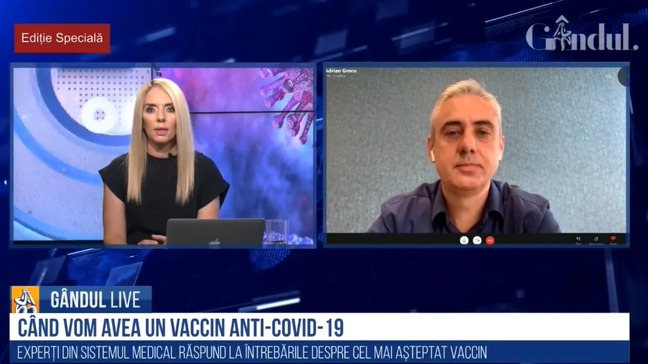 Ediție specială GÂNDUL LIVE. Adrian Grecu, CEO Mylan: Putem să punem la dispoziție dublul cantității de vaccin antigripal în acest an față de anul anterior