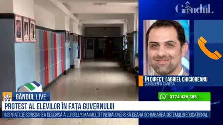 GÂNDUL LIVE. Gabriel Chicioreanu, secretarul general al Federației Naționale a Părinților: „Copiii au dreptate, dar schimbarea în educație nu se face peste noapte”