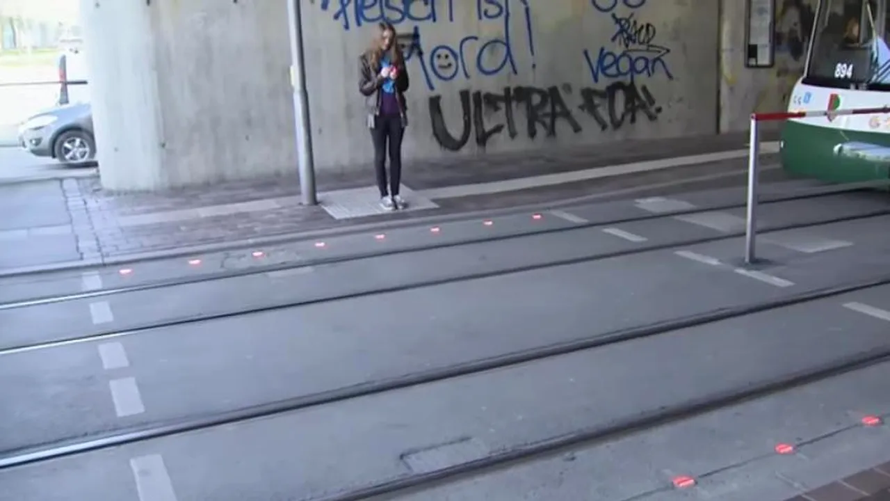 Motivul pentru care într-un oraș german sunt semafoare în asfalt 