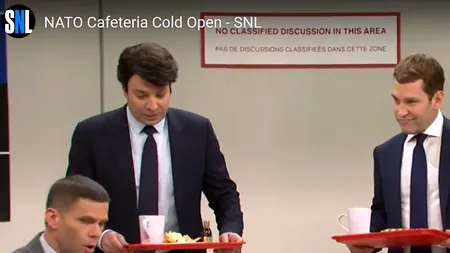 Român umilit în cantina NATO de liderii lumii, în cel mai recent episod al Saturday Night Live: „Valea!