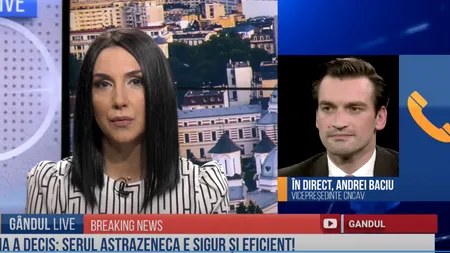 GÂNDUL LIVE. Andrei Baciu, secretar de stat în Ministerul Sănătății: „Raportul beneficiu-risc pentru vaccinul Covid-19 AstraZeneca rămâne nemodificat”