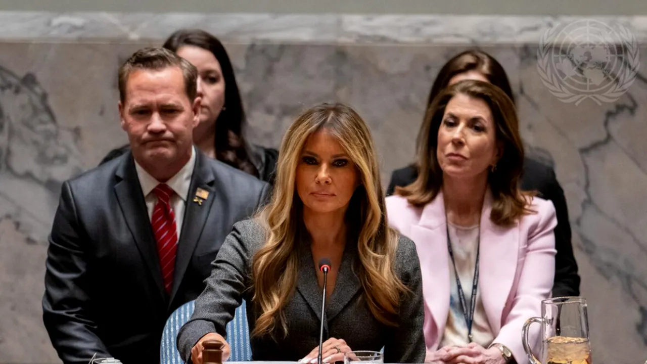 Melania Trump devine prima soție a unui lider în exercițiu care a prezidat Consiliul de Securitate al ONU. De ce este acuzată de „ipocrizie“
