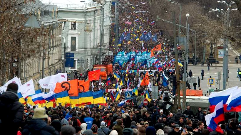 Aproximativ 50.000 de oameni au manifestat la Moscova împotriva ocupării Crimeii