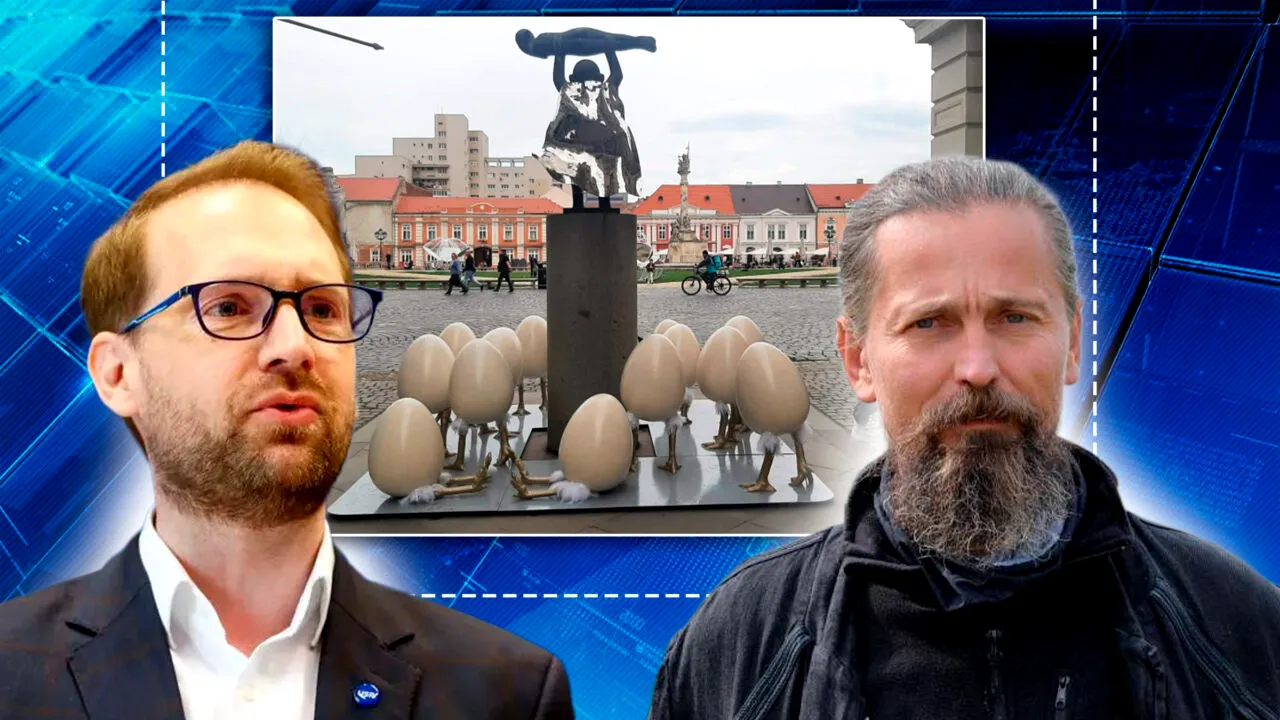 Scandal la Timișoara. Artistul care a creat statuia pe care Fritz a montat „ouăle cu picioare” de peste 500 de euro bucata somează Primăria să le îndepărteze