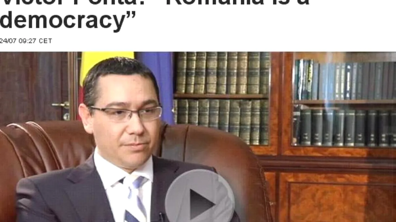 Victor Ponta, pentru Euronews: 
