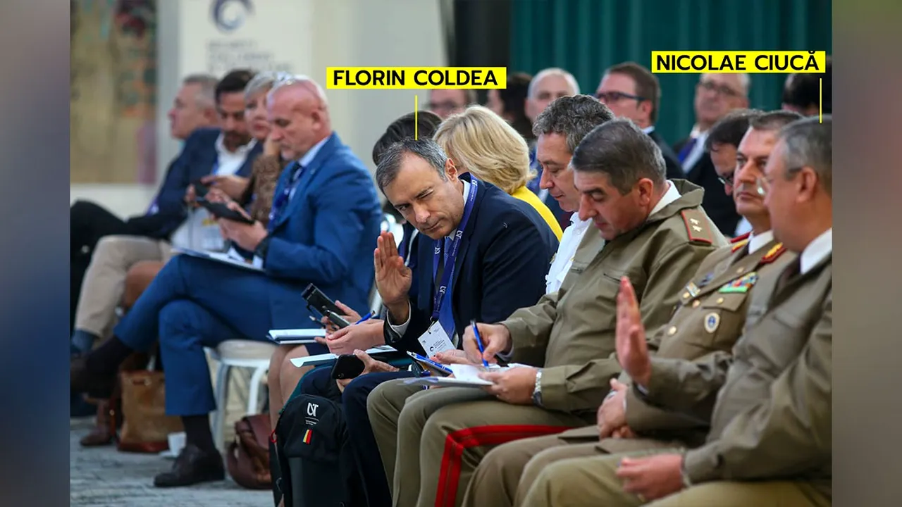 O imagine cât o mie de cuvinte: Salutul complice al gen. FLORIAN COLDEA adresat liberalului NICOLAE CIUCĂ