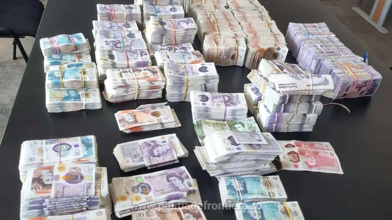 Peste 480.000 de lire sterline, găsite în portbagajul unui bolid de lux care ieșea din țară