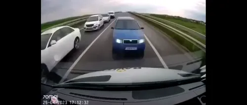 VIDEO | Carambol produs pe un drum din Timiș, surprins de camera de bord a unui autovehicul implicat în accident