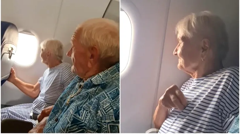 VIRAL! Reacţia a doi bunici când zboară prima dată cu avionul
