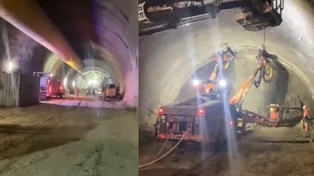 Imagini spectaculoase cu tunelurile gemene de pe autostrada Sibiu-Pitești, prima din țară care va străpunge munții Carpați