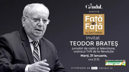 „Față în față cu Ion Cristoiu” începe marți, 31 ianuarie, de la ora 21.15